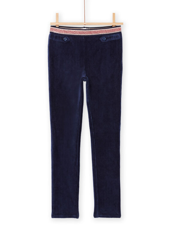 Pantalón azul marino elástico de terciopelo PAJOMIL3 / 22W901D2PAN070