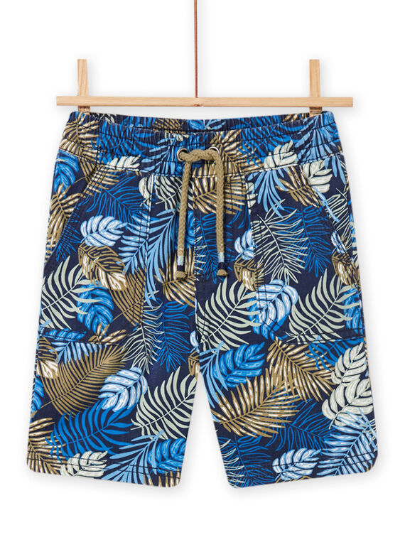 Bermudas de color azul con estampado de hojas para niño NOSANBER1 / 22S902S2BER705