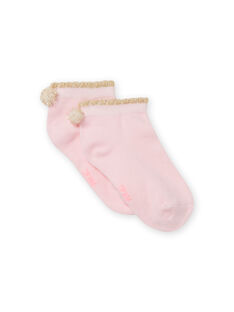Calcetines cortos rosa claro con borlas para niña NYAJOSCHO1A / 22SI0161SOQ321