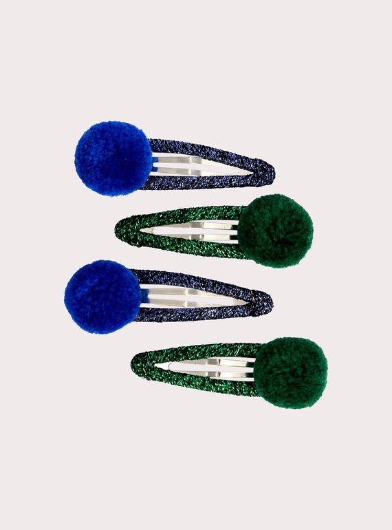 Lote de 4 barras de pompones para niña  VYAJOCLIP3 / 24WI01L4BRT060