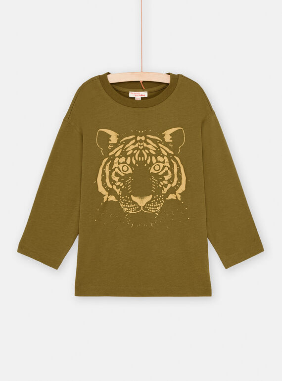 Camiseta caqui con estampado de tigre para niño SOJOTIEP1 / 23W902G3TML612