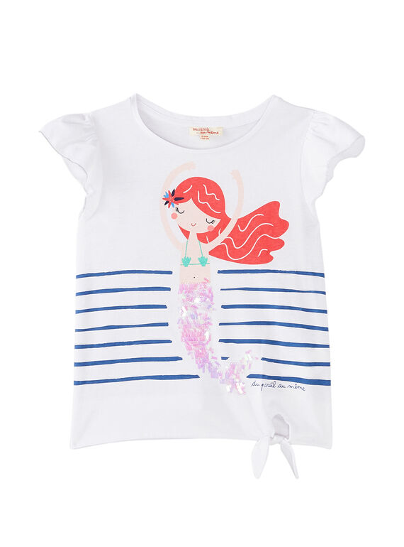 Camiseta de manga corta con estampado de sirena y tiburones JACEATI2 / 20S901N1TMC000