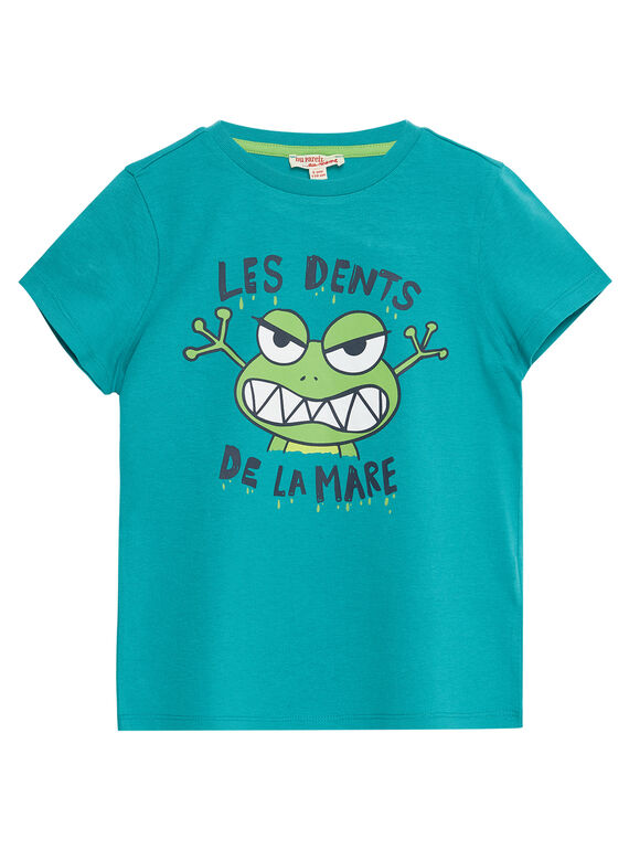 Camiseta de manga corta de color verde con estampado de rana para niño JOJOTI8 / 20S902T1D31600