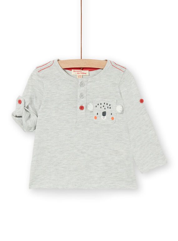 Camiseta de color gris jaspeado para bebé niño LUJOTUN1 / 21SG1034TML943