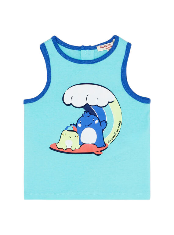Camiseta de tirantes de color azul JUQUADEB / 20SG10R1DEBC244