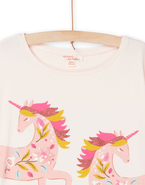 Camiseta rosa con dibujo de unicornios RAMAGTI3 / 23S901T3TMCD310