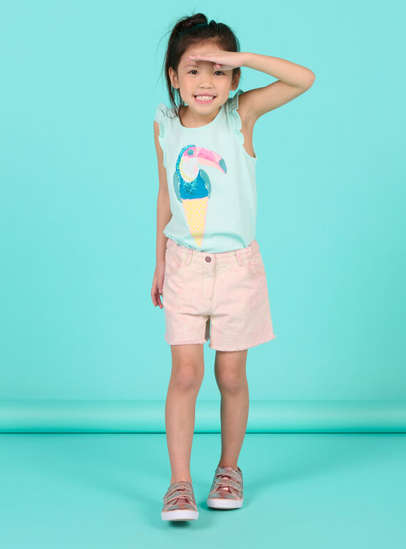 Camiseta de color azul hielo para niña NAFICDEB2 / 22S901U2DEB219