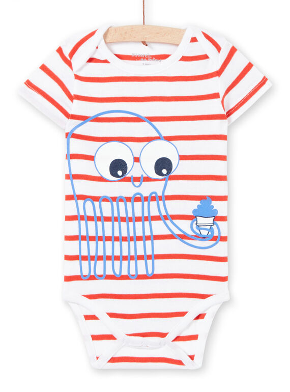 Body de manga corta, con estampado de pulpo, para niño LEGABODPIE / 21SH1426BDL000