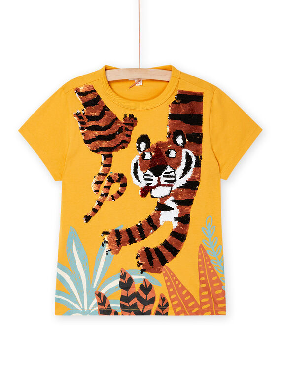 Camiseta amarilla con dibujo de tigre ROSUMTI4 / 23S902Y1TMCB116