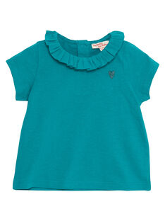 Camisita de color turquesa para niña recién nacida JIJOBRA8 / 20SG09T3BRA621