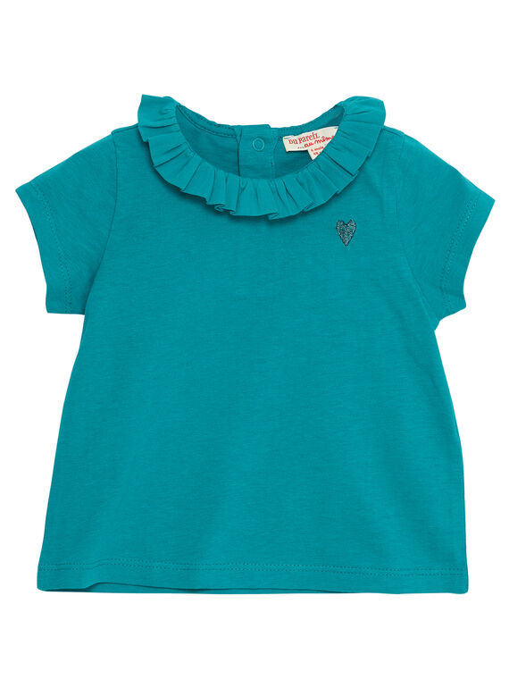 Camisita de color turquesa para niña recién nacida JIJOBRA8 / 20SG09T3BRA621