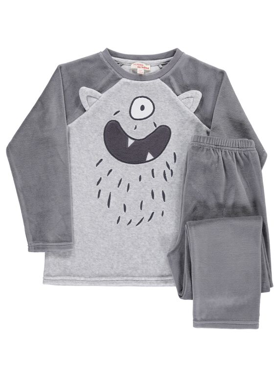Boys' velvet pyjamas BGPYJANIM / 17WH12S7PYJ943