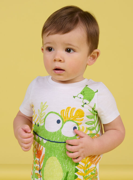 Camiseta blanca con estampado de fantasía para bebé niño NUHOTI2 / 22SG10T2TMC000