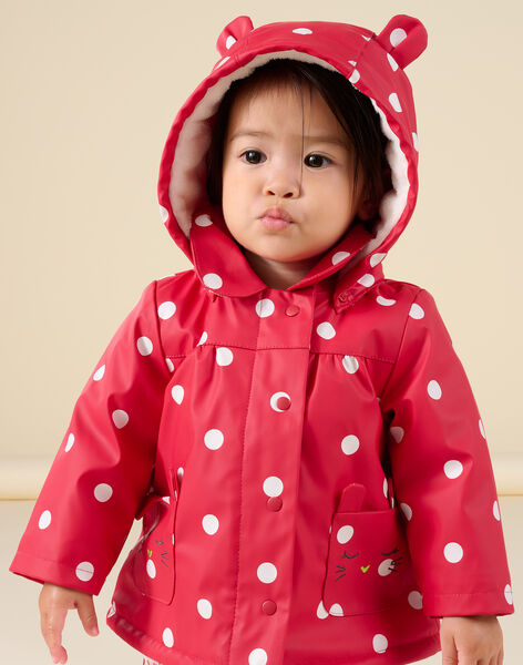 Impermeable con capucha con estampado de lunares 22WG09F1IMP050