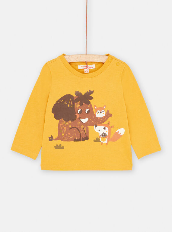 Camiseta amarilla con estampado de animales SUCOUTEE2 / 23WG10L1TMLB118