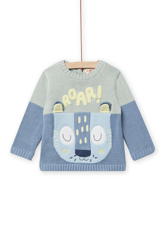 Jersey de punto tricolor con dibujo de tigre para bebé niño NUMOPUL / 22SG10N1PULG622