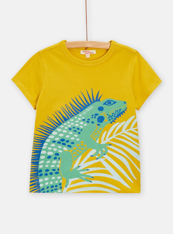 Camiseta amarilla con estampado de iguana para niño TOJOTI5 / 24S902D3TMC102