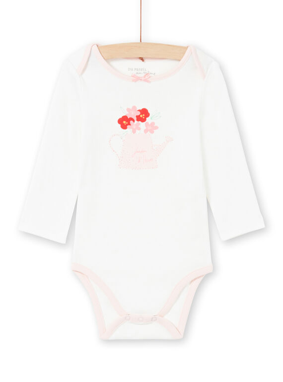 Body de color crudo y rosa, para bebé niña MEFIBODJAR / 21WH13B3BDL001