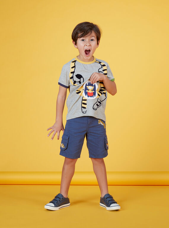 Camiseta de manga corta de color gris jaspeado claro para niño JOTROTI3 / 20S902F3TMCJ920