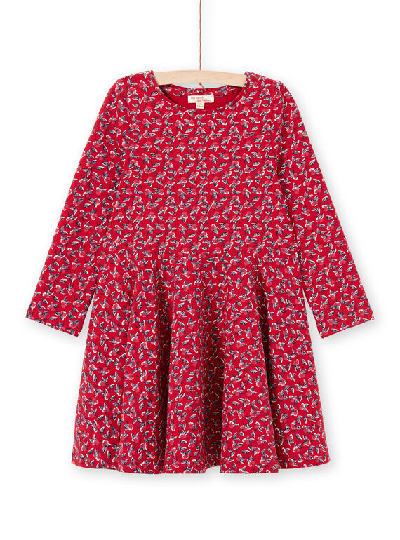 Vestido rojo con estampado floral para niña MAMIXROB3 / 21W901J1ROB511