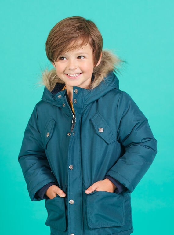 Parka lisa con capucha para niño MOGROPAR2 / 21W90251PAR716