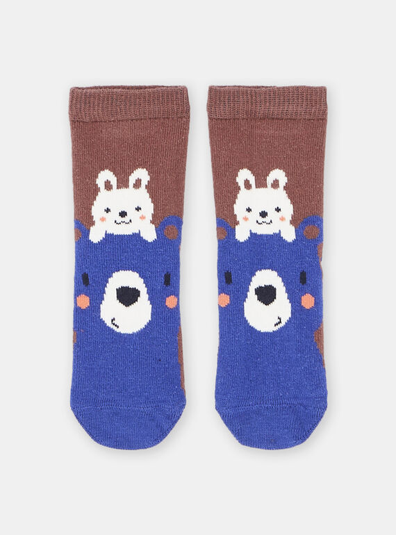 Calcetines de color habano con estampado de conejo y oso para bebé niño SYUFORCHO / 23WI10B4SOQ812
