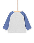 Camiseta azul, burdeos y gris jaspeado para bebé niño MUPATEE1 / 21WG10H1TML719