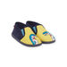 Zapatillas de casa amarillo y azul noche con estampado de dinosaurio para niño