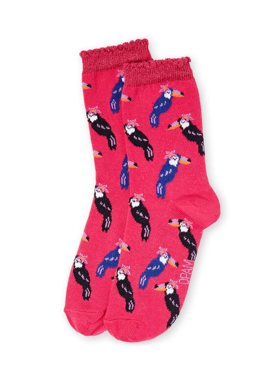 Calcetines de color rosa granadina para niña LYANAUCHO / 21SI01P1SOQF507