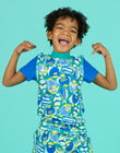 Camiseta con protección solar azul para niño NYOMERUVTIPOI / 22SI02L1TUVC242