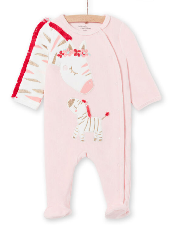 Pelele de terciopelo con estampado de cebra para bebé niña LEFIGREZEB / 21SH1311GRE321