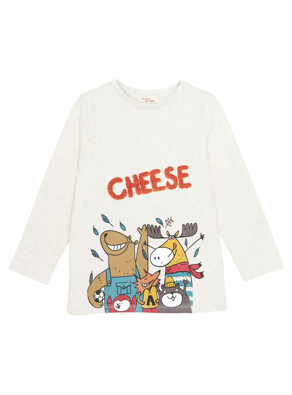 Camiseta de manga larga de color crudo con dibujo GOBRUTEE1 / 19W902K2TML008