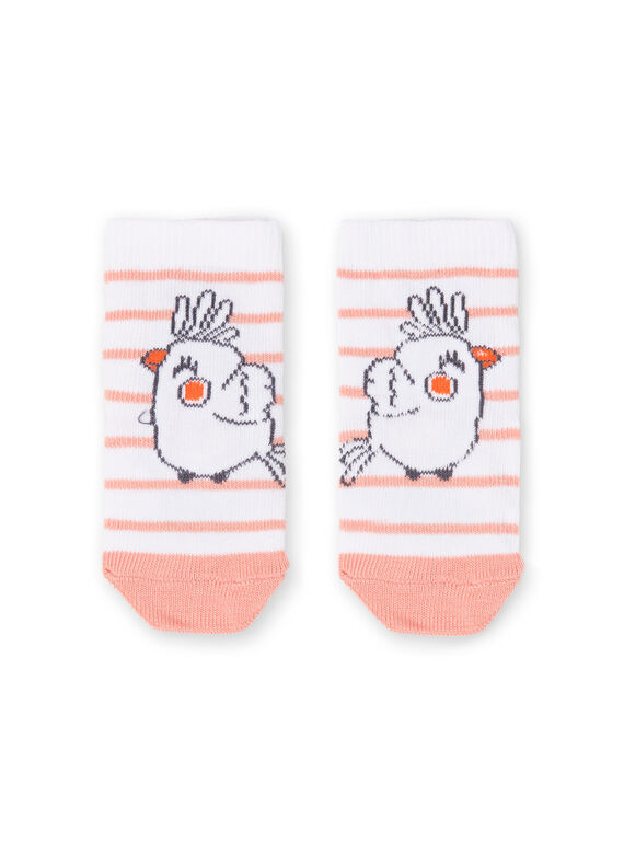 Calcetines de rayas pájaro, para niña LOU1CHO1 / 21SF40H1SOQ000
