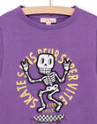 Camiseta de manga larga con estampado de esqueleto violeta POKATEE1 / 22W902L1TML708