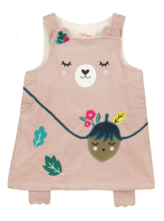 Vestido de pana con forro polar para niña recién nacida GITUROB1 / 19WG09Q2ROBA016