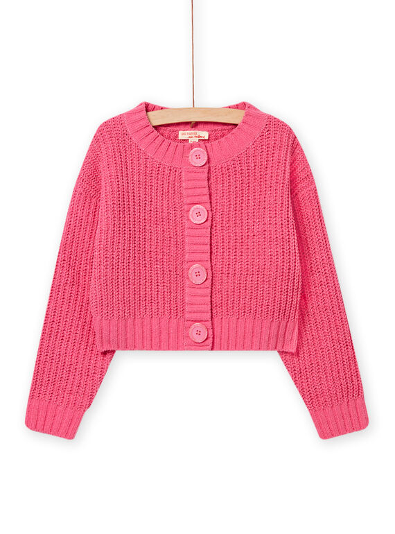 Cárdigan de punto rosa para niña NAJOCAR3 / 22S90163CAR313