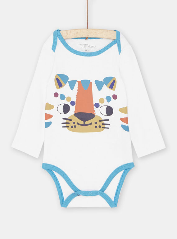 Body blanco con estampado de tigre para bebé niño SEGABODTIG / 23WH1463BDL000