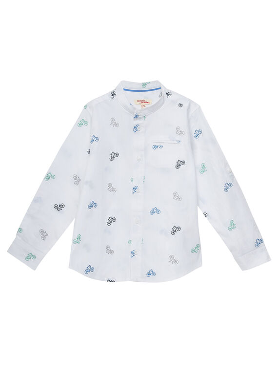 Camiseta de color blanco de popelina con bicicletas bordadas para niño JOPOESHIRT / 20S902G1CHM000