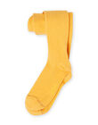 Leotardos lisos de color amarillo mostaza de canalé para niña MYAJOCOL1 / 21WI0116COLB106