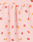 Vestido de rayas de color rosa y naranja, para bebé niña LINAUROB2 / 21SG09L1ROB318