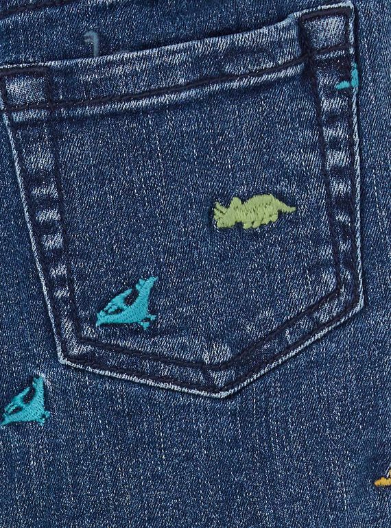 Bermudas vaqueras de color azul, con estampado de dinosaurios, para niño LOVERBER2 / 21S902Q1BERP274
