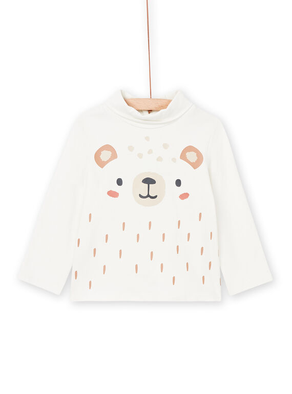 Jersey fino de color crudo con estampado animal. PUJOSOUP3 / 22WG10C2SPL001