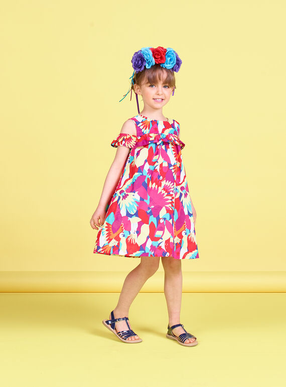 Vestido sin mangas con estampado de loro JAMAROB1 / 20S901P2ROB000