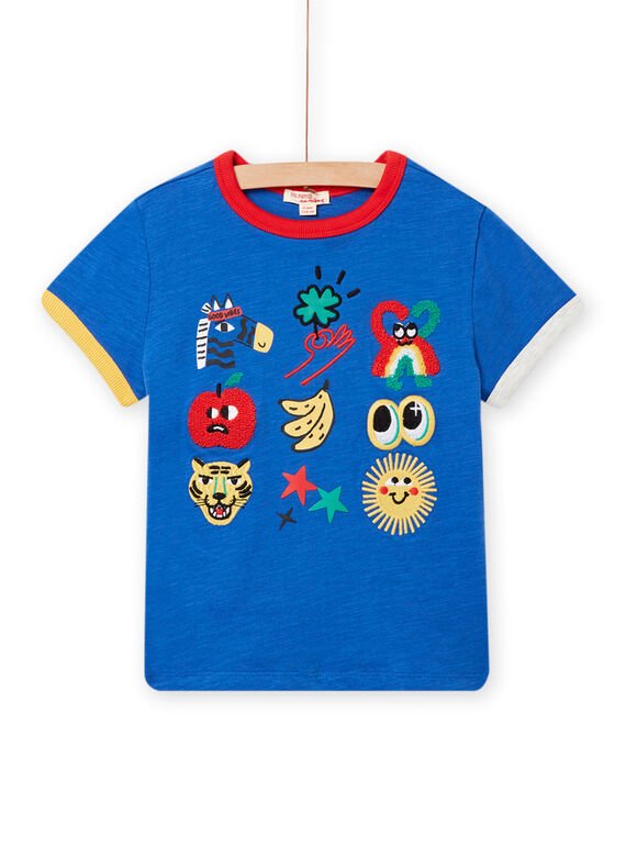 Camiseta azul inglés con estampado de fantasía para niño NOLUTI2 / 22S902P1TMC702