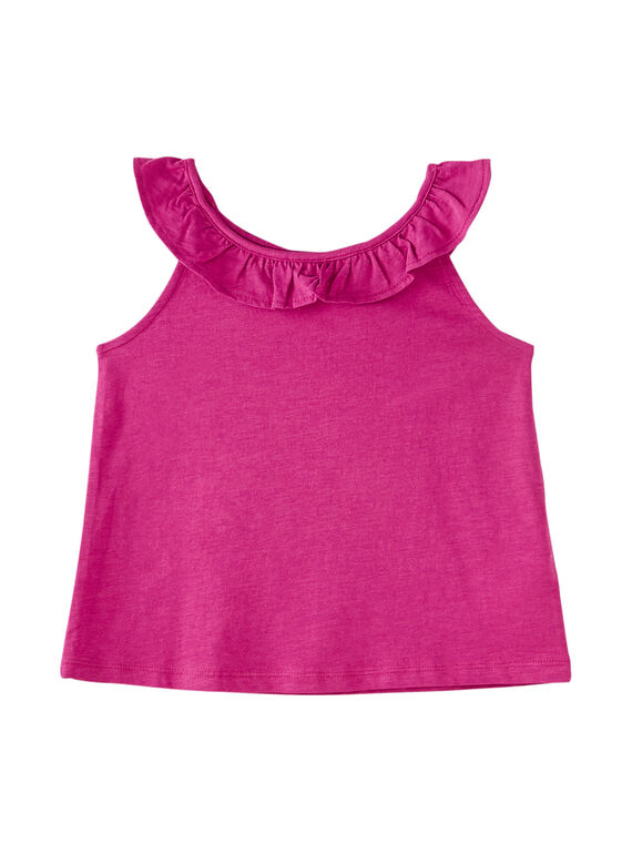 Camiseta de tirantes de color rosa con cuello de volantes JAJODEB5 / 20S901T6D27H700
