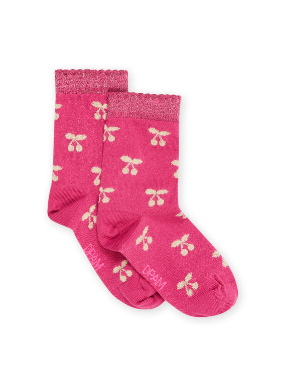 Calcetines rosas con estampado de cereza RYADAYCHO / 23SI0177SOQD312