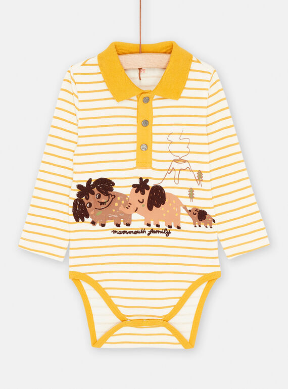 Body de color amarillo con estampado de rayas SUCOUBOD / 23WG10L1BODB118