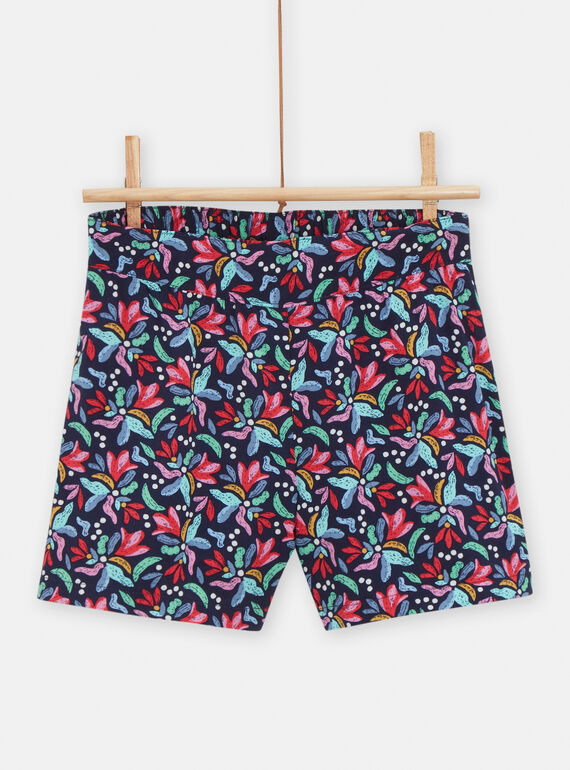 Short fluido de color azul con estampado de fantasía para niña TACLUSHORT2 / 24S901O1SHOC211