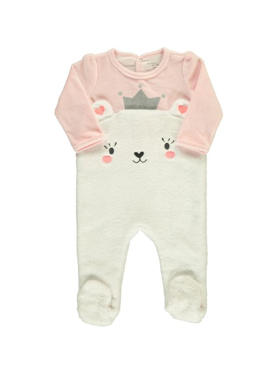 Baby girls' velour sleepsuit DEFIGREFLE / 18WH13K1GRE301