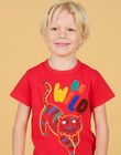 Camiseta roja con estampado de tigre bordado para niño NOFLATI2 / 22S902R1TMCF517